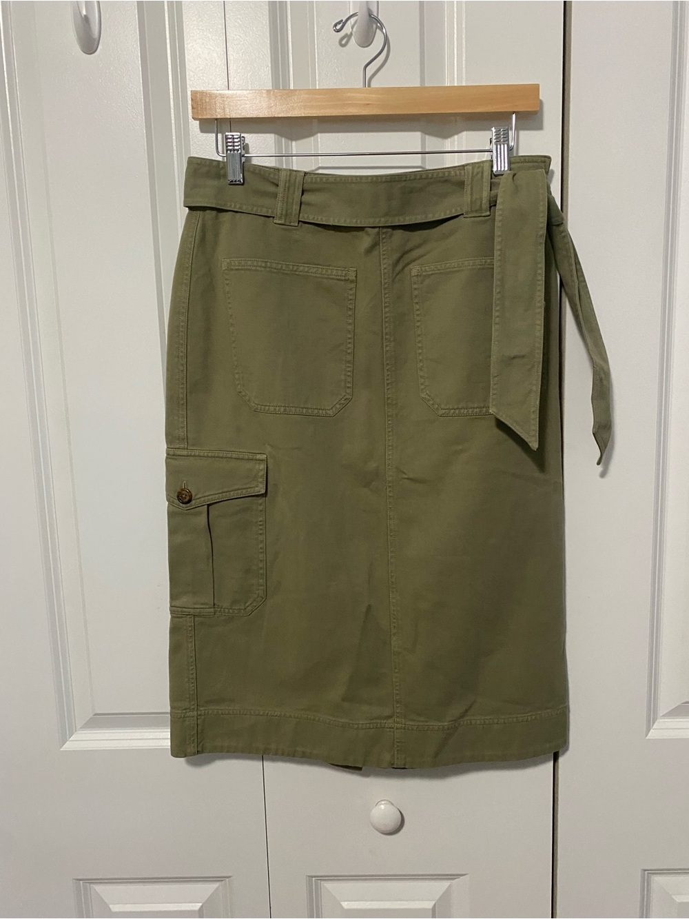 NWT Ralph Lauren Olive Utility Midi Skirt with Belt